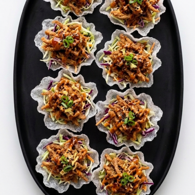 Rice paper crisps beef
