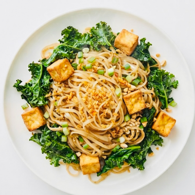 Kale Garlic Thin Noodle Tofu Gluten Free