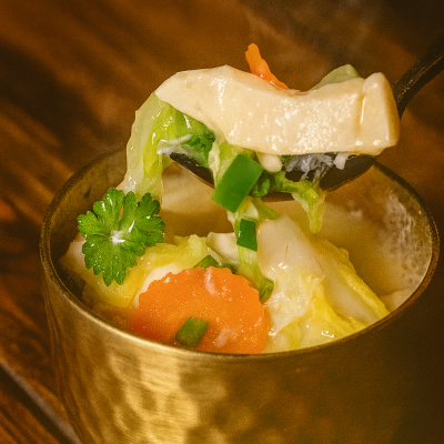 Organic Homemade Egg Tofu Soup