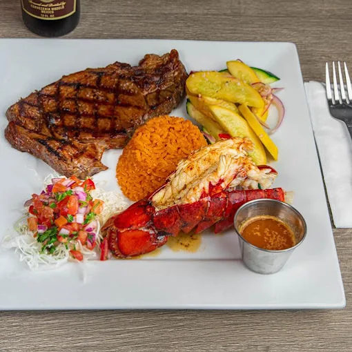 Steak and Lobster Tail Plate