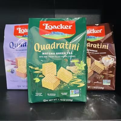 Loacker Quadratini Premium Chocolate Wafer Cookies (7.76 oz)