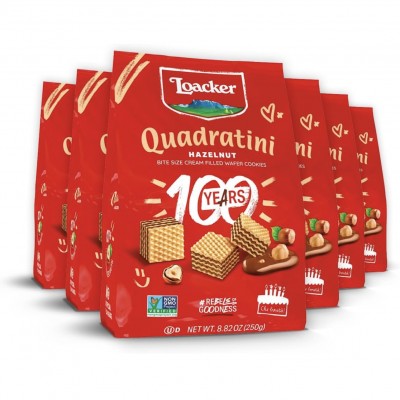 Loacker Quadratini Premium Chocolate Wafer Cookies (7.76 oz)