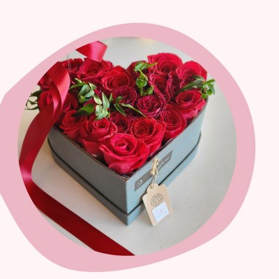 Heart Box Fresh Flower Arrangement