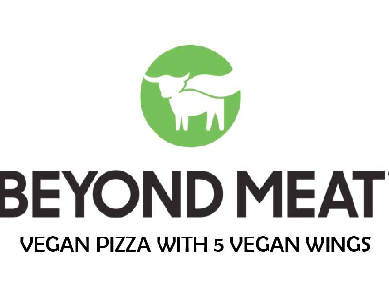 VEGAN Medium beyond meat pizza with 5 VIGEN wings
