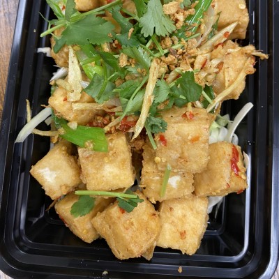 V...Salt Chili Crispy Tofu with Ginger
