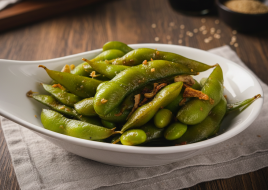 Spicy Garlic Edamame