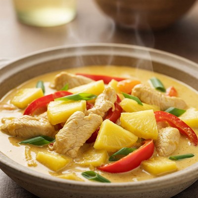 Pineapple Curry Served with Rice