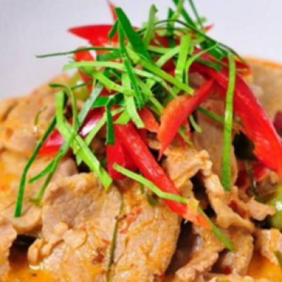 Panang Curry Served with Rice