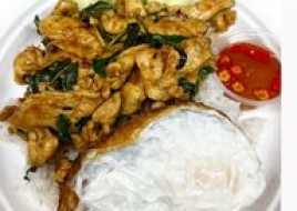 Thai Basil Stir-fried over rice👍 🌶️🏆