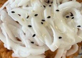 Thaii Tea sticky rice with young Cocconut meat..