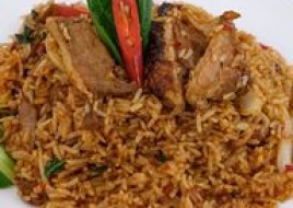 Chilli Basil Roasted Duck Fried Rice กะเพราเป็ดคลุกข้าว