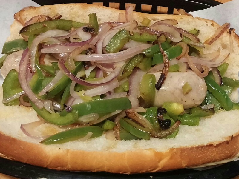 Beer Basted Bratwurst Sausage Sandwich