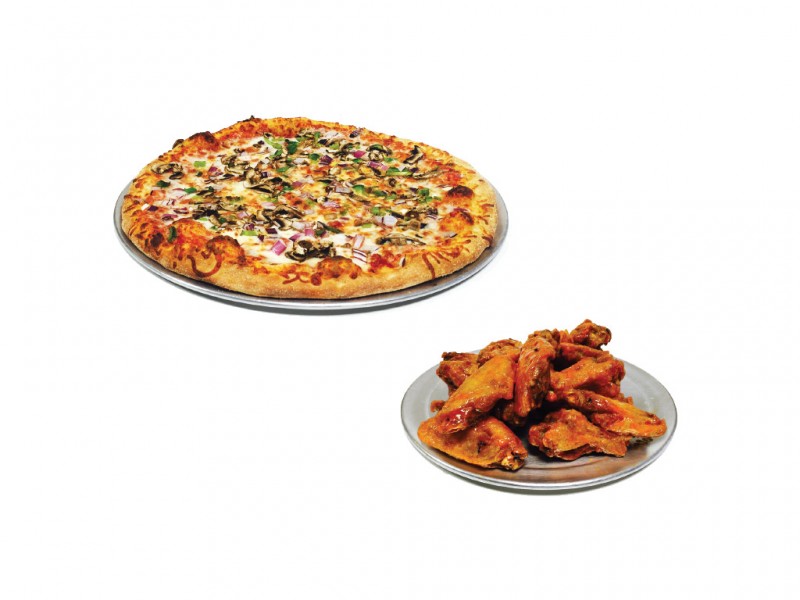 Large Pizza with 3 Toppings and 12 Wings