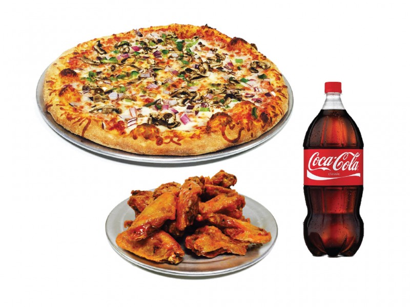 X-Large Pizza, 18 Wings and Soda