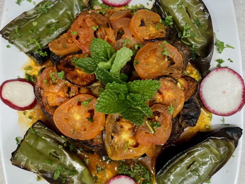 Urfa Kebab (Eggplant Kebab) Plate