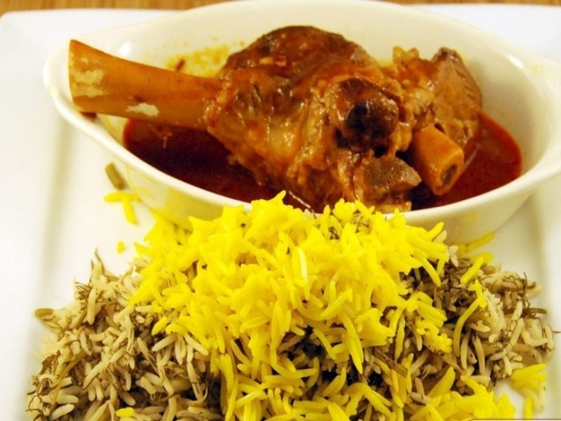 Lamb Shank with Baghali Polo