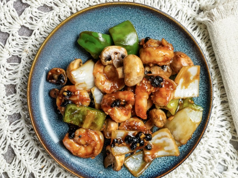 Shrimp in Black Bean Sauce