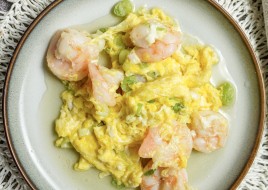 Pan Fried Egg with Shrimp