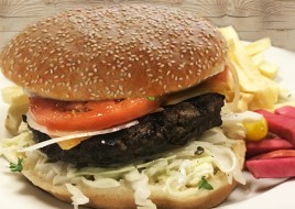Mediterranean Burger With Fries