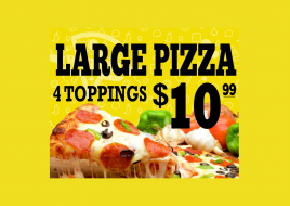 Large 4 Topping Pizza ONLINE PICK UP SPECIAL (Not Valid for Delivery) 