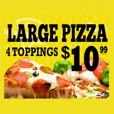Large 4 Topping Pizza ONLINE PICK UP SPECIAL (Not Valid for Delivery) 