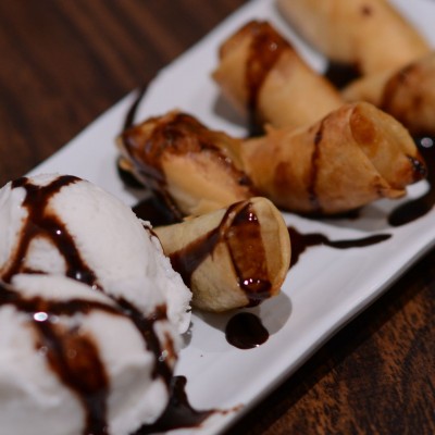 Banana Rolls with Ice Cream