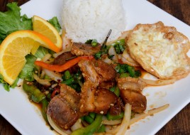 Pad Kra Pow with Crispy Pork Combo Today