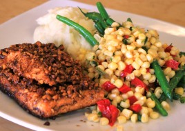 Spicy Pecan-Crusted Atlantic Salmon