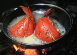 Garlic Butter Lobster and Carne Asada