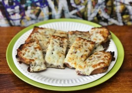 Garlic Bread with Mozzarella Cheese on Top
