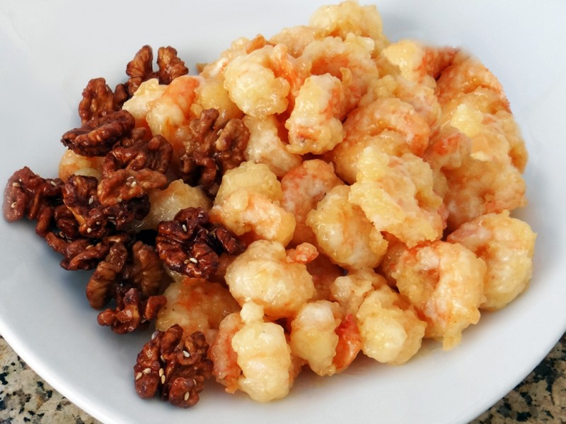 Shrimp w/ Candied Glazed Walnuts