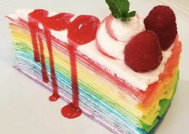 Homemade Rainbow Crepe Cake