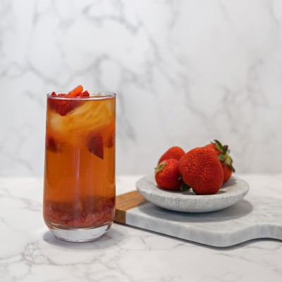 Strawberry Lemon Green Tea with Crystal Boba