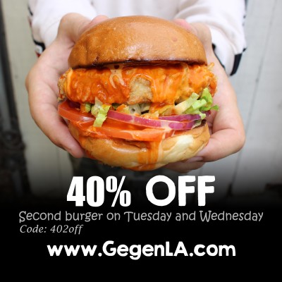 40% OFF Second Burger (ONLINE ONLY)
