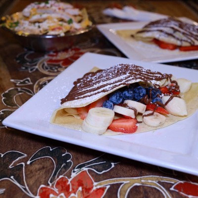 Strawberry Banana Blueberry Crepe