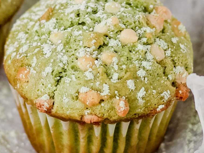 Matcha White Choc Muffin (Vegan + Delicious)