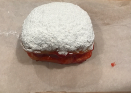 Paczki-Strawberry with powder sugar