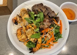 V1 GRILLED SHRIMP, BEEF & EGG ROLL
