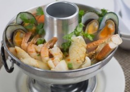 Pot of Spicy Seafood Soup