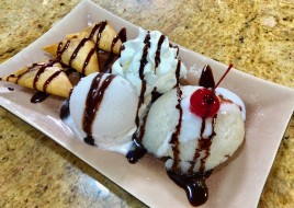 Coconut Ice Cream, Sticky Rice, And Fried Banana 