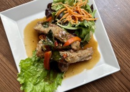Steam Pork Rib with Spicy Stir Fly Sauce
