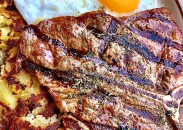 T-Bone Steak and Eggs