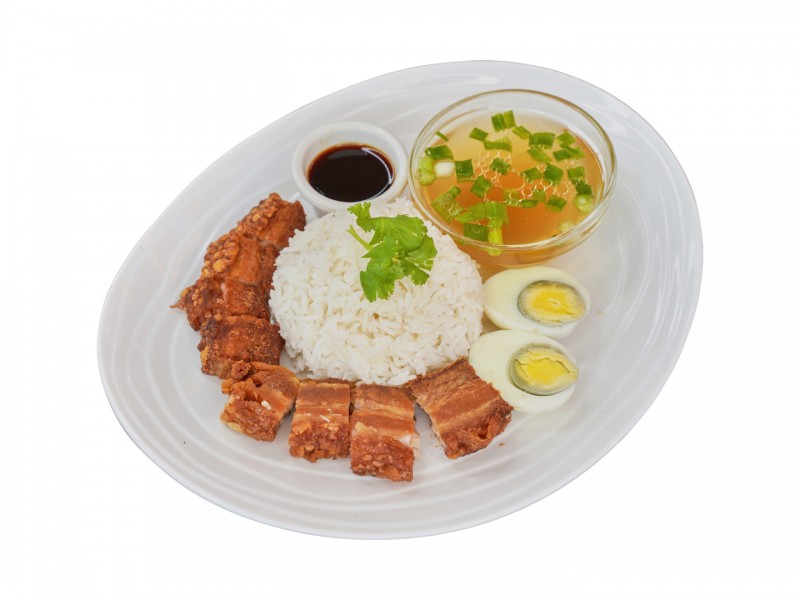 Crispy Pork Over Rice