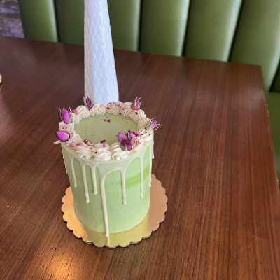 Cake #3   - preorder Regular 4 inch Matcha Rose Earl Gray Cake with rose custard 