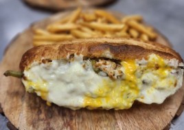Mexican Philly Cheese Steak Sandwich