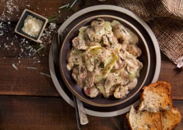 Mushroom Ravioli with Alfredo Sauce