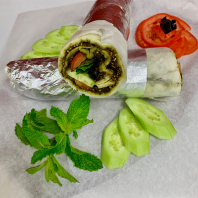 Zaatar Mashrouha Wrap w/ Veggies